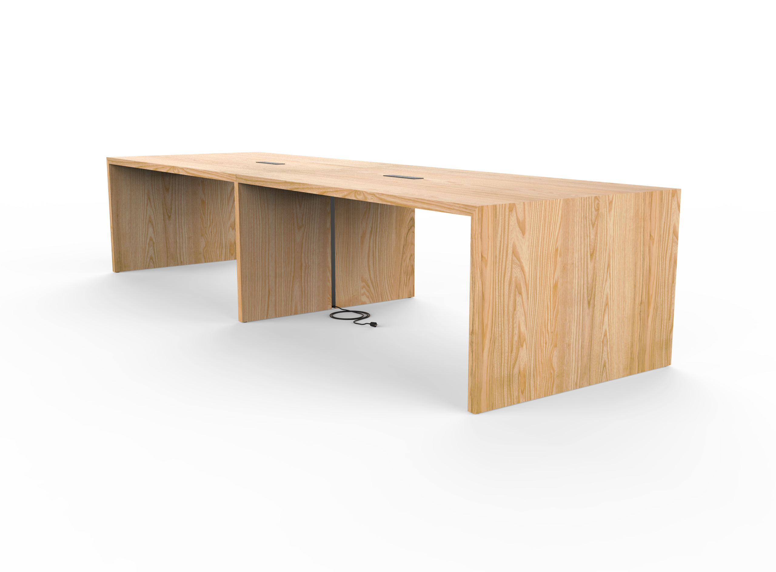 Vermont Farm Table Custom Wood Conference Waterfall 003 Ash