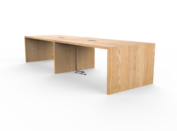 Vermont Farm Table Custom Wood Conference Waterfall 003 Ash