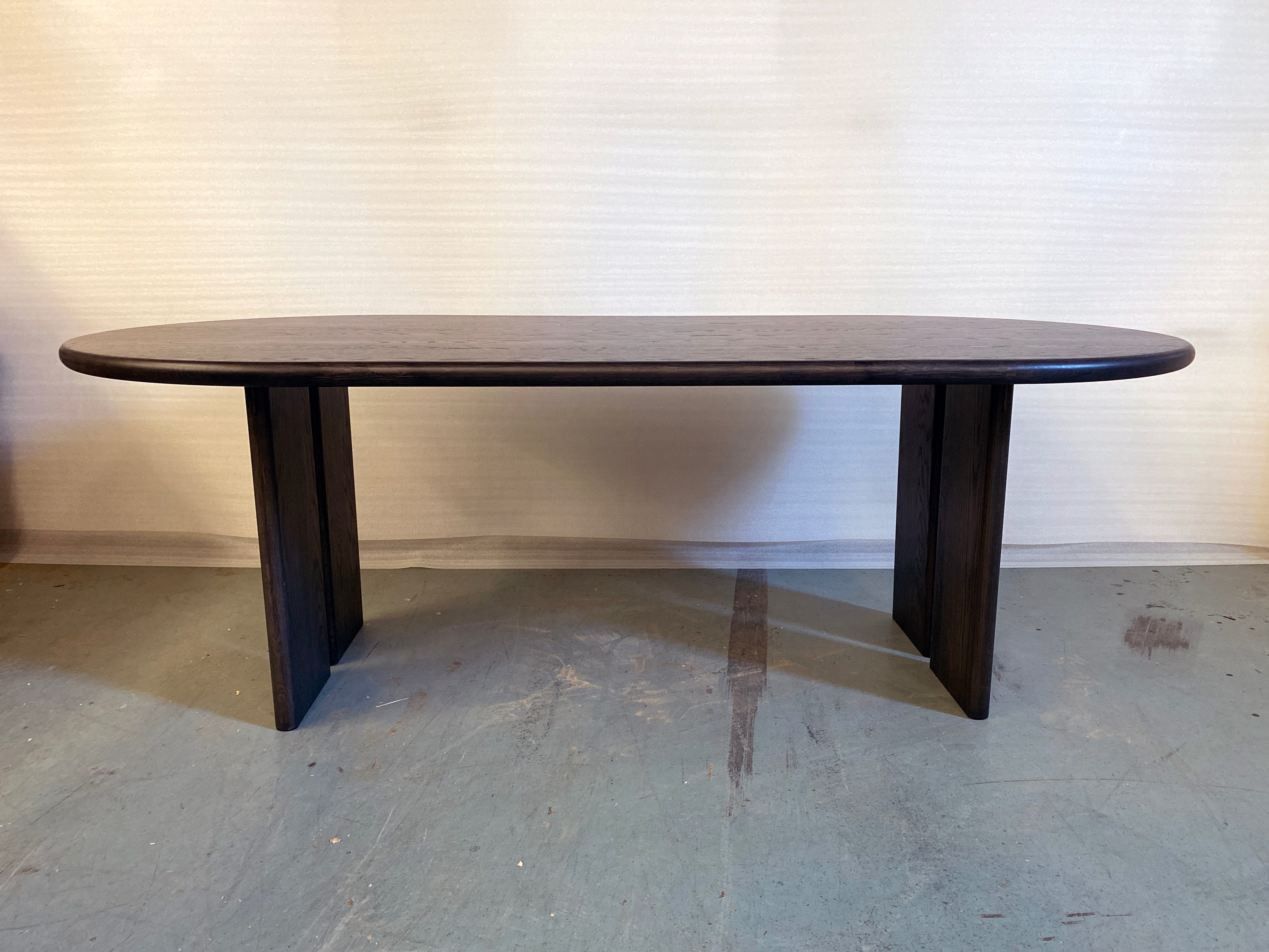 Together - Racetrack Oval Table - White Oak x True Black