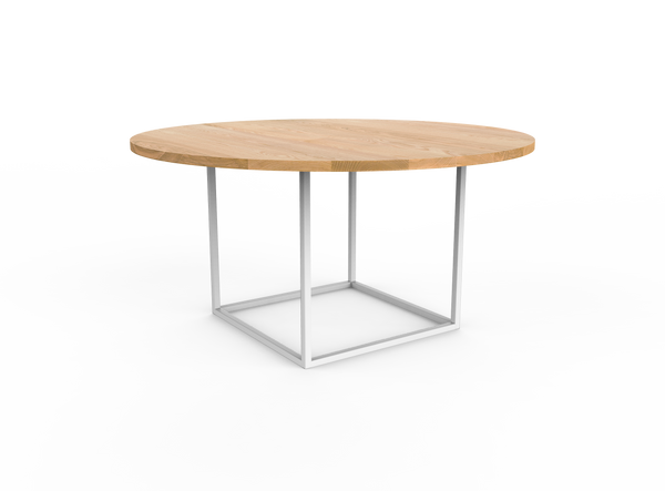 Vermont Farm Table Custom Round Wood Table Prisma Ash White 60 