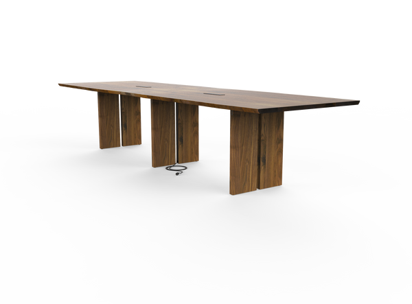 Vermont Farm Table Custom Wood Conference Together 003 Live Edge Walnut 