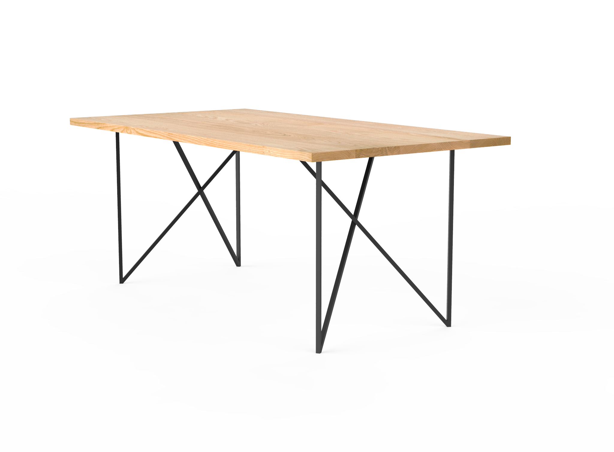 Vermont Farm Table Custom Wood Dining Table Wire Frame Ash 